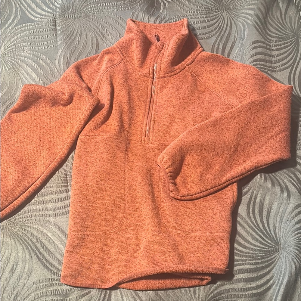 Women's Orange Quarter-Zip Sweater